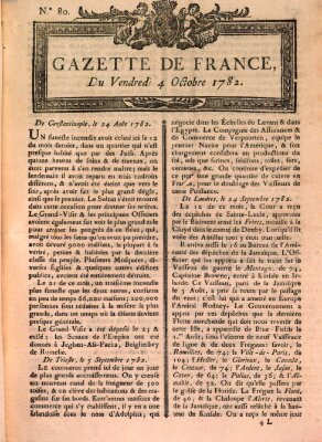 Gazette de France Freitag 4. Oktober 1782