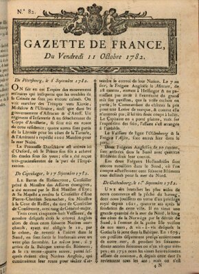 Gazette de France Freitag 11. Oktober 1782