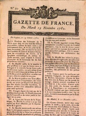 Gazette de France Dienstag 19. November 1782