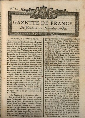 Gazette de France Freitag 22. November 1782