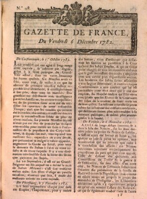 Gazette de France Freitag 6. Dezember 1782