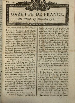 Gazette de France Dienstag 17. Dezember 1782