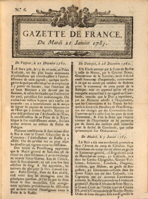 Gazette de France Dienstag 21. Januar 1783