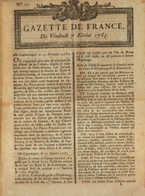 Gazette de France Freitag 7. Februar 1783