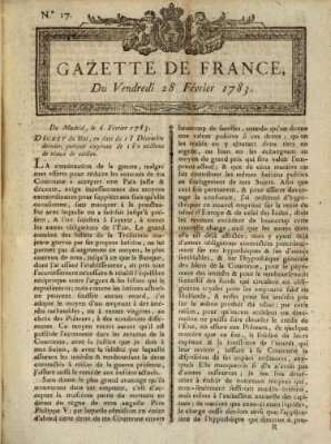 Gazette de France Freitag 28. Februar 1783