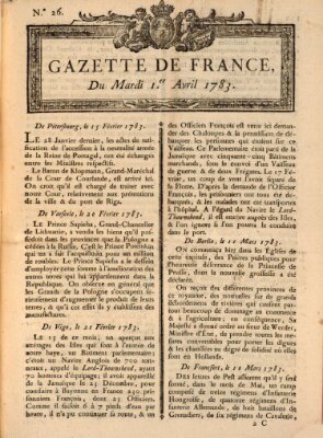 Gazette de France Dienstag 1. April 1783