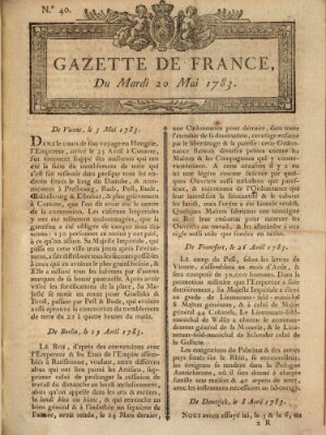 Gazette de France Dienstag 20. Mai 1783