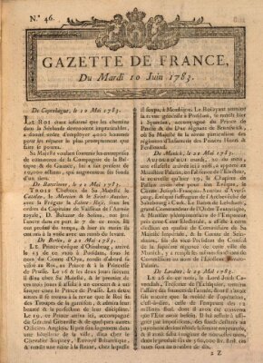 Gazette de France Dienstag 10. Juni 1783