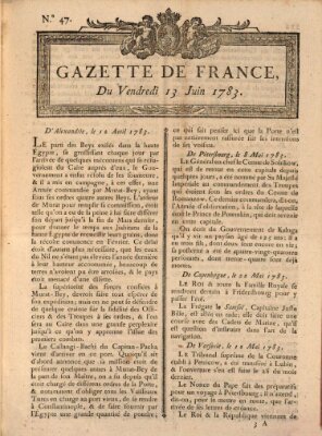 Gazette de France Freitag 13. Juni 1783