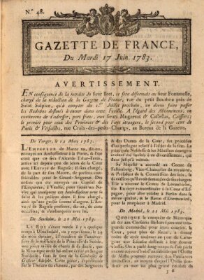 Gazette de France Dienstag 17. Juni 1783