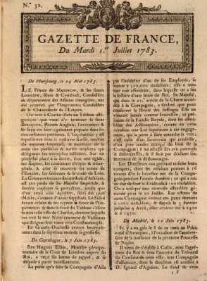 Gazette de France Dienstag 1. Juli 1783