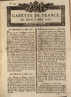 Gazette de France Dienstag 8. Juli 1783