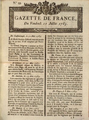 Gazette de France Freitag 11. Juli 1783