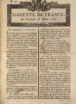 Gazette de France Freitag 18. Juli 1783