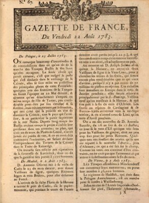 Gazette de France Freitag 22. August 1783