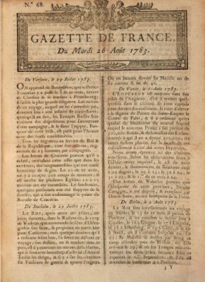 Gazette de France Dienstag 26. August 1783