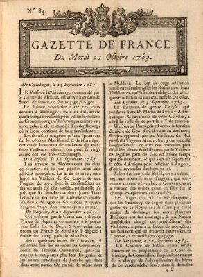 Gazette de France Dienstag 21. Oktober 1783