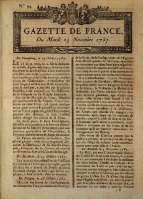 Gazette de France Dienstag 25. November 1783