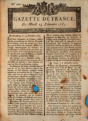 Gazette de France Dienstag 23. Dezember 1783