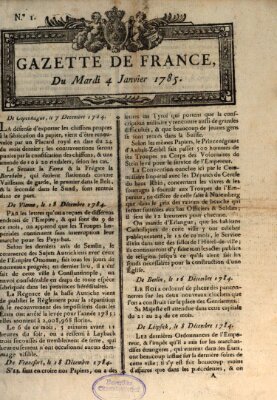 Gazette de France Dienstag 4. Januar 1785