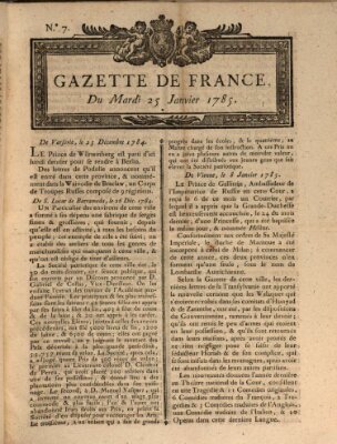 Gazette de France Dienstag 25. Januar 1785