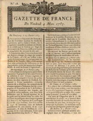 Gazette de France Freitag 4. März 1785