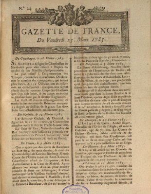 Gazette de France Freitag 25. März 1785