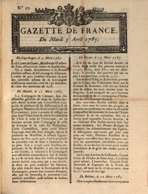 Gazette de France Dienstag 5. April 1785