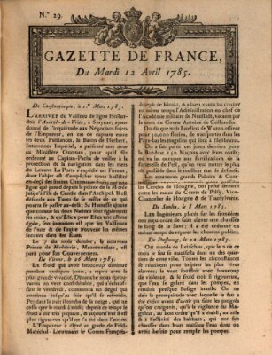 Gazette de France Dienstag 12. April 1785