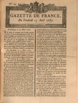 Gazette de France Freitag 15. April 1785