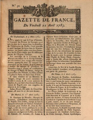 Gazette de France Freitag 22. April 1785