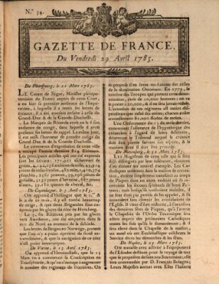 Gazette de France Freitag 29. April 1785