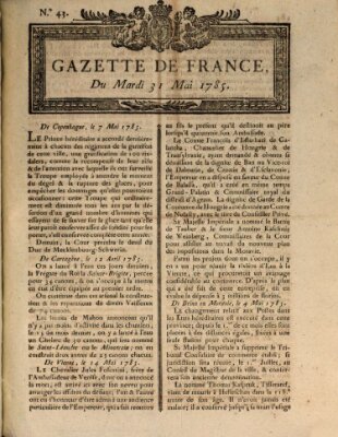 Gazette de France Dienstag 31. Mai 1785