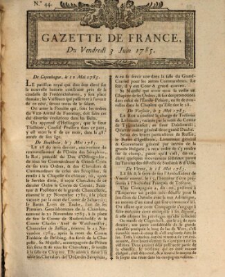 Gazette de France Freitag 3. Juni 1785