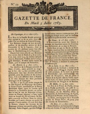 Gazette de France Dienstag 5. Juli 1785