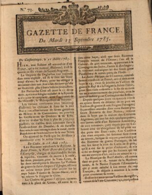 Gazette de France Dienstag 13. September 1785