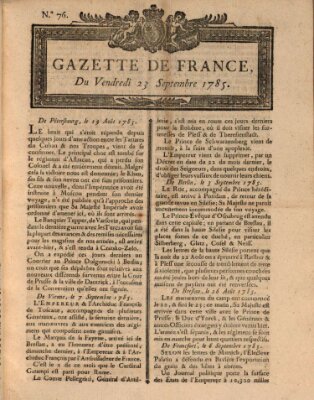 Gazette de France Freitag 23. September 1785