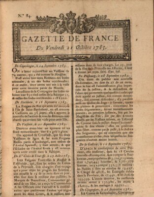 Gazette de France Freitag 21. Oktober 1785