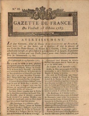 Gazette de France Freitag 28. Oktober 1785