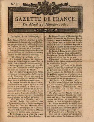 Gazette de France Dienstag 29. November 1785