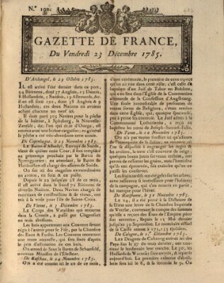 Gazette de France Freitag 23. Dezember 1785