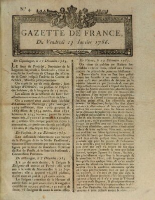 Gazette de France Freitag 13. Januar 1786