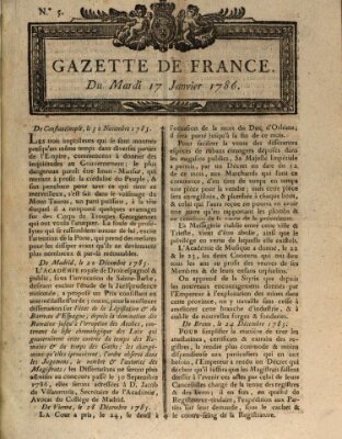 Gazette de France Dienstag 17. Januar 1786