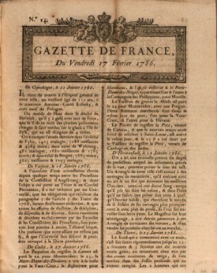 Gazette de France Freitag 17. Februar 1786