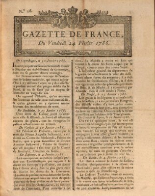 Gazette de France Freitag 24. Februar 1786