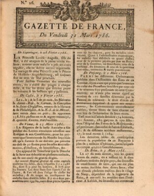 Gazette de France Freitag 31. März 1786