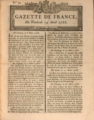 Gazette de France Freitag 14. April 1786