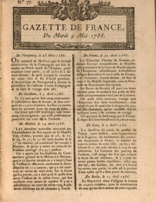 Gazette de France Dienstag 9. Mai 1786