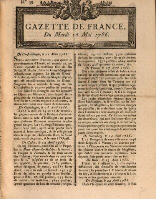 Gazette de France Dienstag 16. Mai 1786