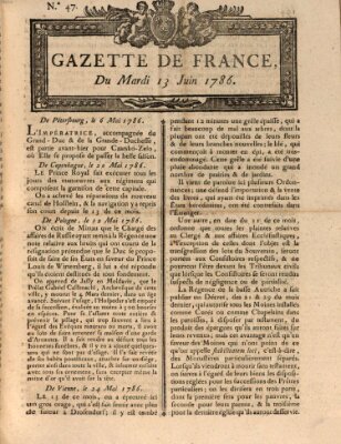 Gazette de France Dienstag 13. Juni 1786